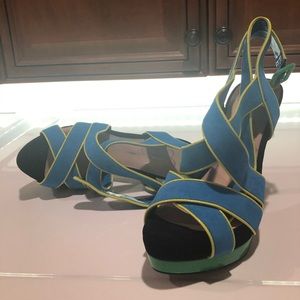Jessica Simpson Blue, Green, Yellow, Black Heels